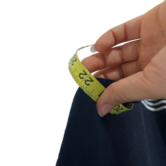 Eliza J Navy Blue White Stripe Short Sleeve Knit Below Knee Dress Small - Picture 8 of 10